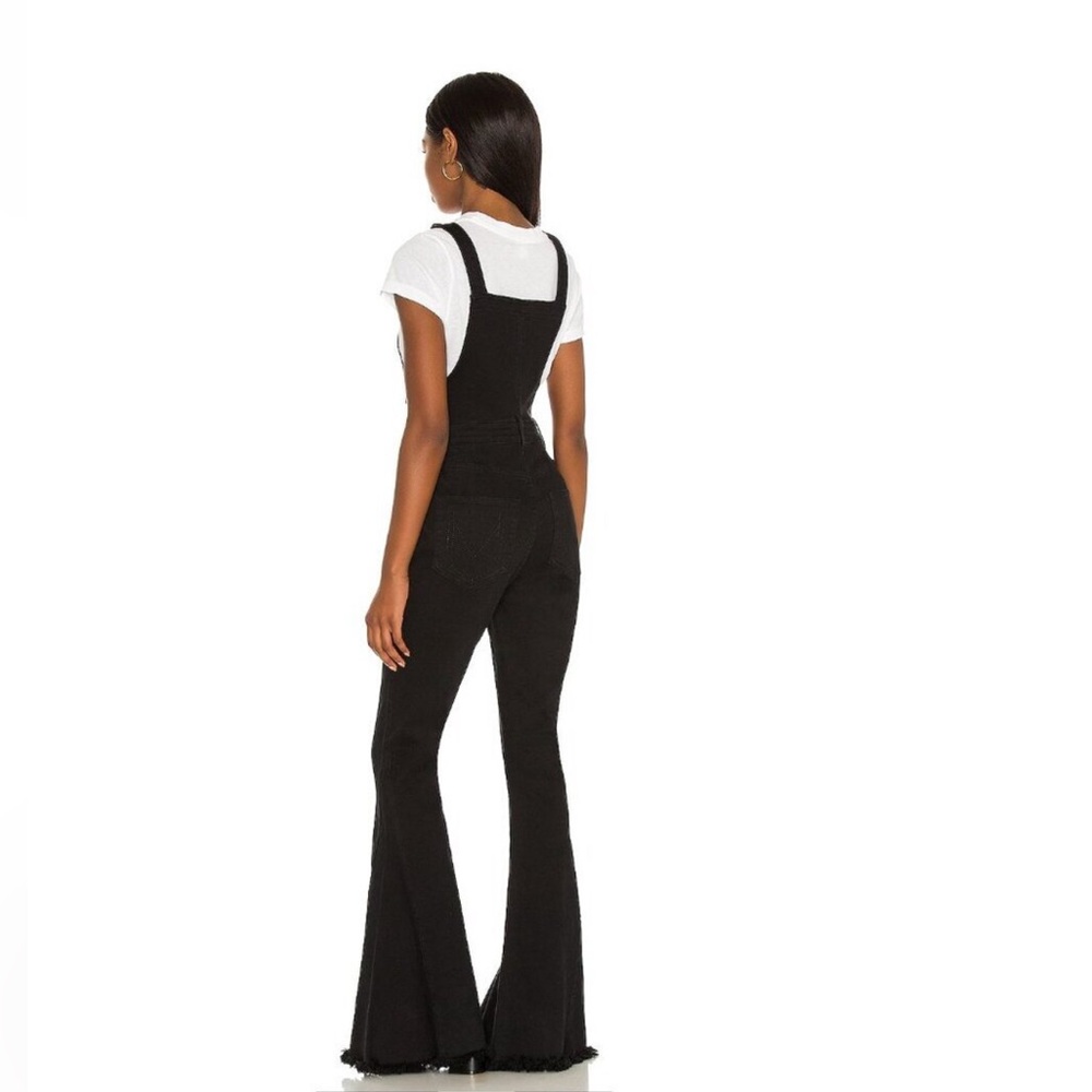 Show Me Your MuMu Black Flared Denim Overalls - Picture 3 of 4